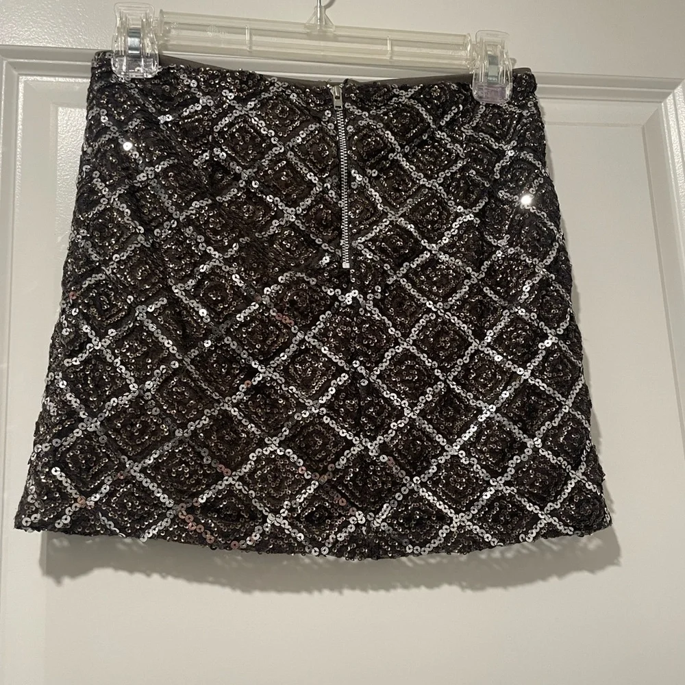 Forever 21 Black and Silver Sequin Mini Skirt - Picture 3 of 4